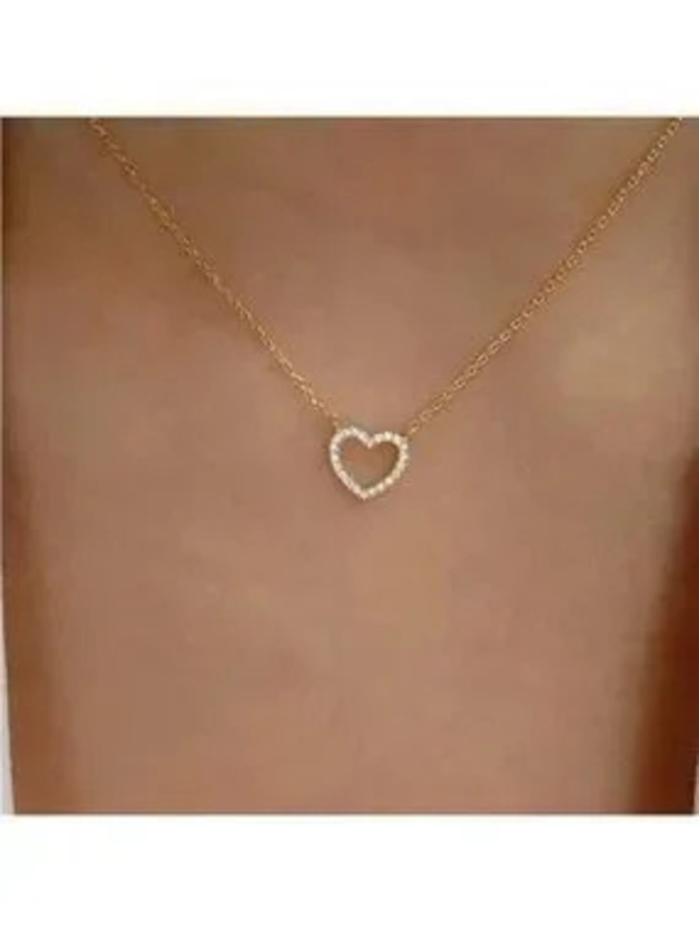 GOLD Heart Rhinestone Necklace